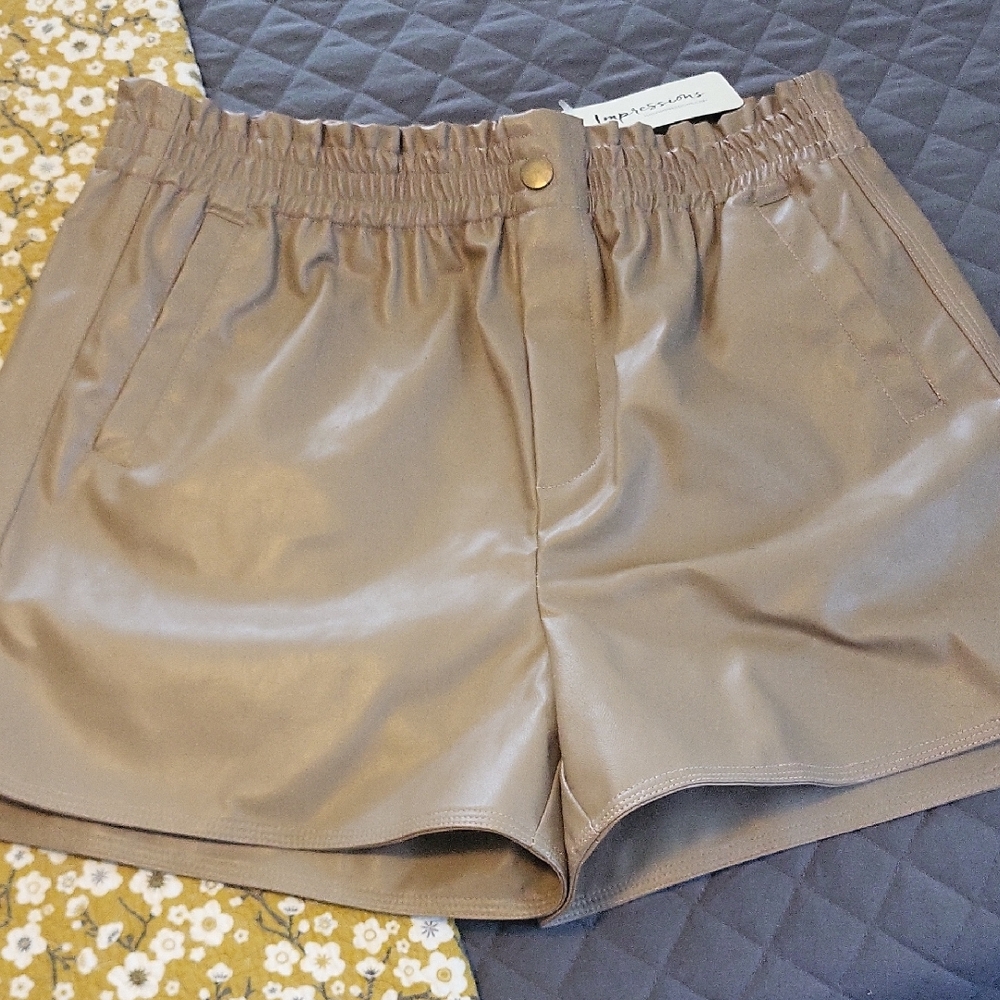NWT Impressions Faux Leather Shorts
